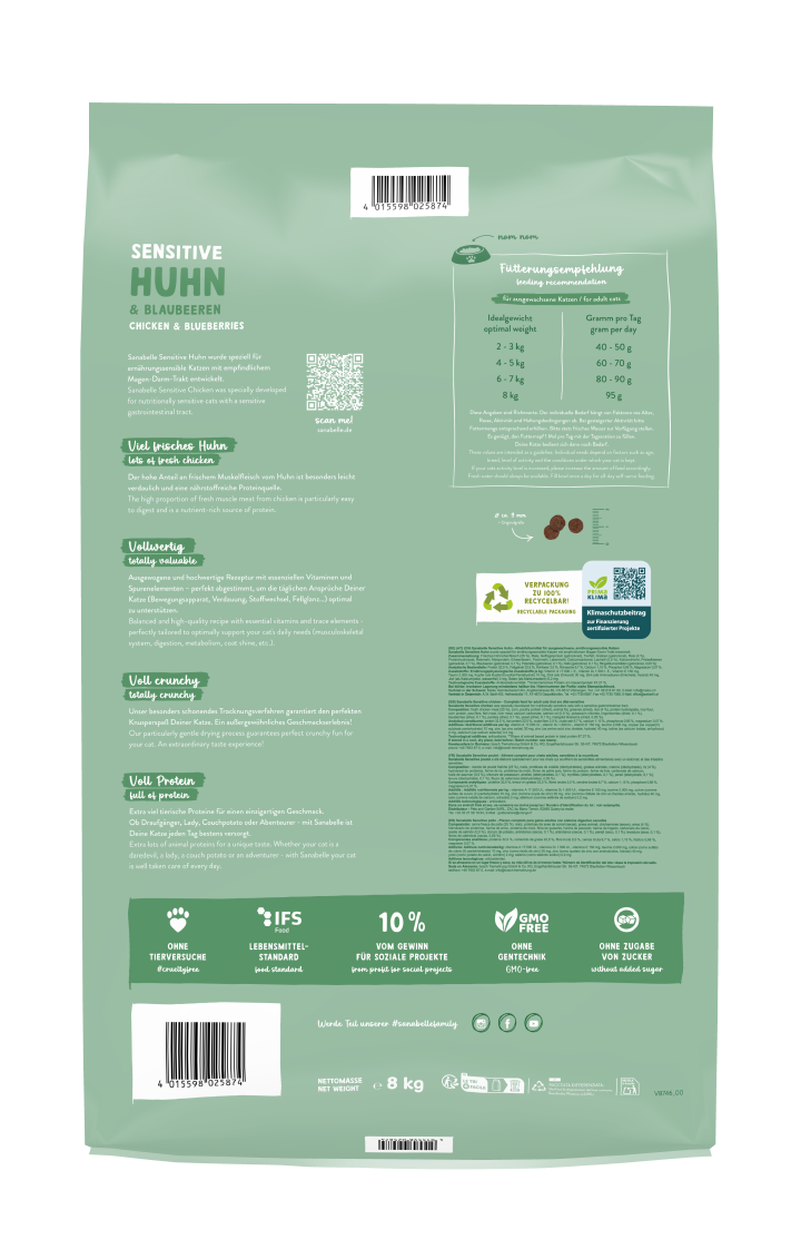 Sanabelle Katzen-Trockenfutter Sensitive Huhn